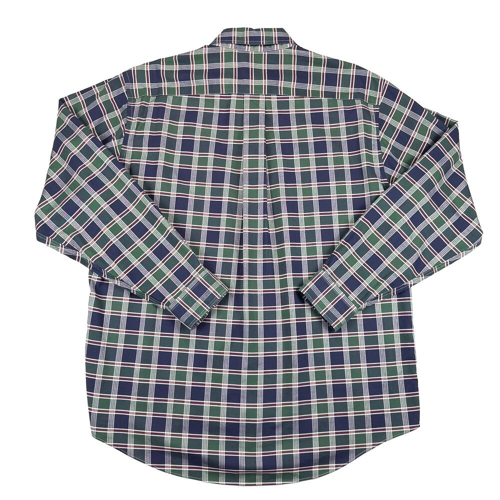 Brooks Brothers Cotton Polo Button Down Mens L Plaid Non-Iron Traditional Fit - Picture 6 of 9